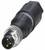 Czarny i metaliczny wtyk z kilkoma błyszczącymi stykami, odpowiedni do zastosowań przemysłowych i wytrzymałych połączeń.