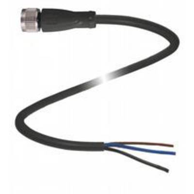 Czarny kabel elektroniczny z wtyczką na jednym końcu i trzema odkrytymi przewodami na drugim końcu.