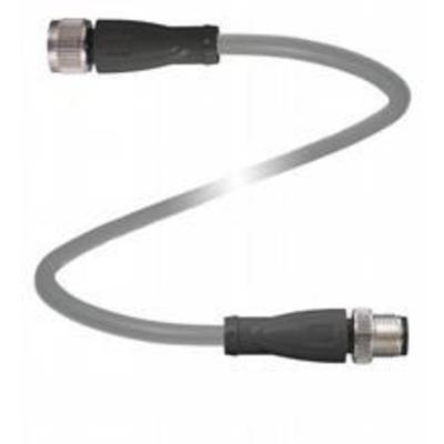 Szary kabel z wtyczkami na obu końcach. Kabel jest wygięty w kształt litery S.