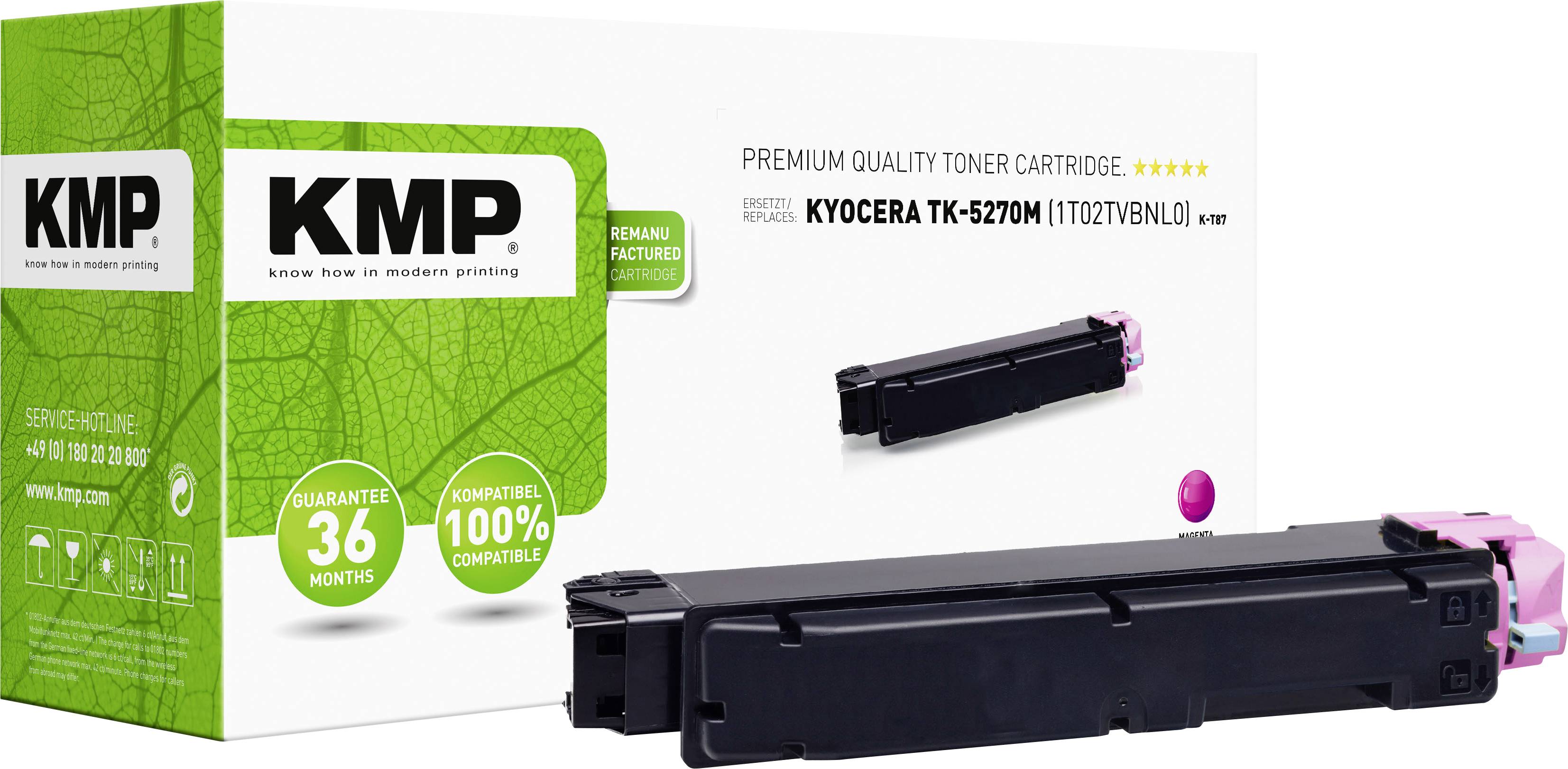 KMP Toner Replacement Kyocera 1T02TVBNL0, TK-5270M replacement Magenta 6000 pages K-T87 2923.0006