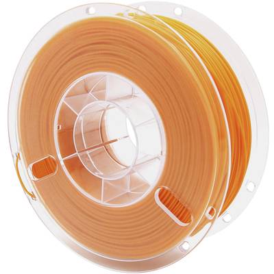Plastikowa szpula z pomarańczowym filamentem do druku 3D.