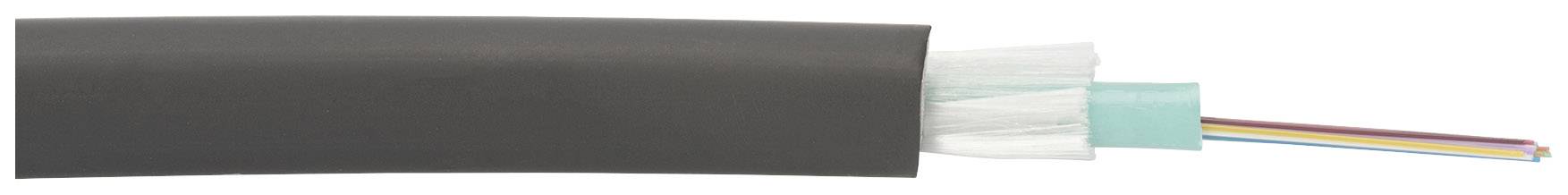 Kabel światłowodowe: widoczna osłona zewnętrzna, warstwa ochronna i kolorowe włókna szklane. Kluczowy składnik połączeń sieciowych.