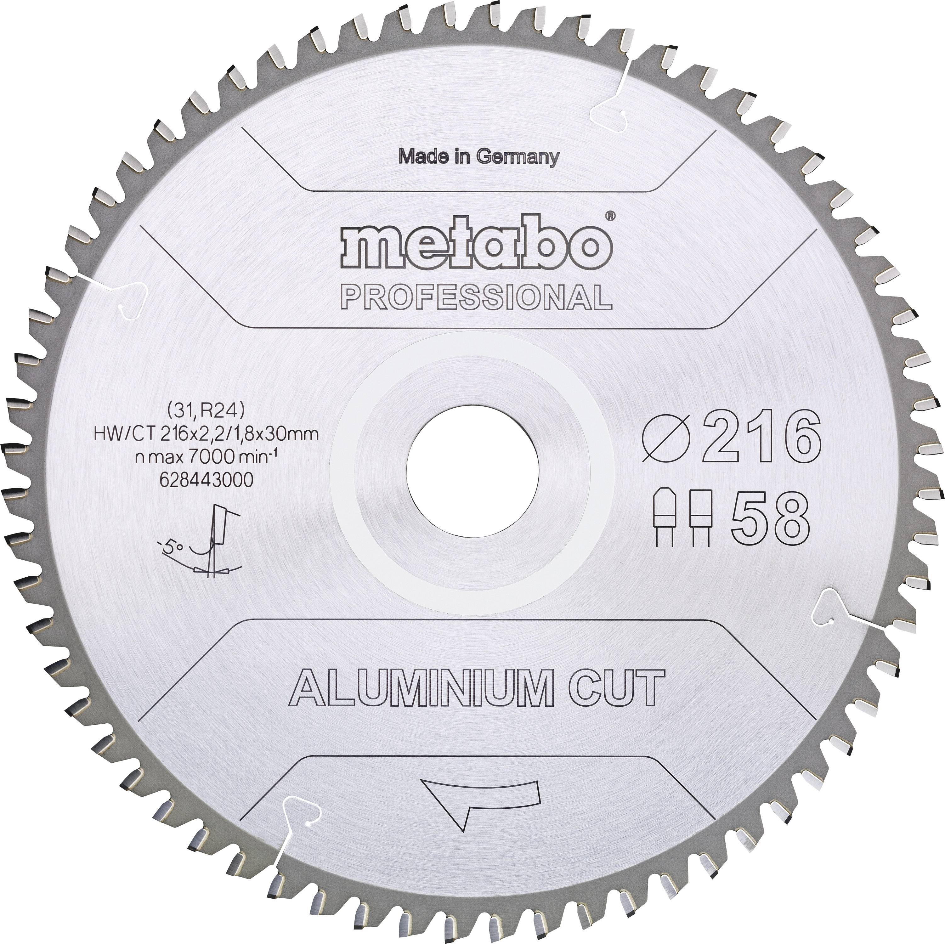 Tarcza tnąca Metabo ALUMINIUM CUT PROFESSIONAL 216 x 30 x 1.8 mm 1 szt.