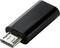 Czarny adapter USB-C o kompaktowej budowie, przystosowany do łączenia urządzeń z różnymi rodzajami złączy.