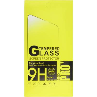 Opakowanie hartowanego szkła ochronnego do ekranu. Żółty design, wyróżnione słowa kluczowe: '9H', 'Super twardość', '2.5D PRO+'.