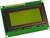 Zielona moduł wyświetlacza LCD na płytce drukowanej. Nie wyświetla widocznych znaków i prawdopodobnie jest przeznaczony do użycia w elektronicznych wyświetlaczach.