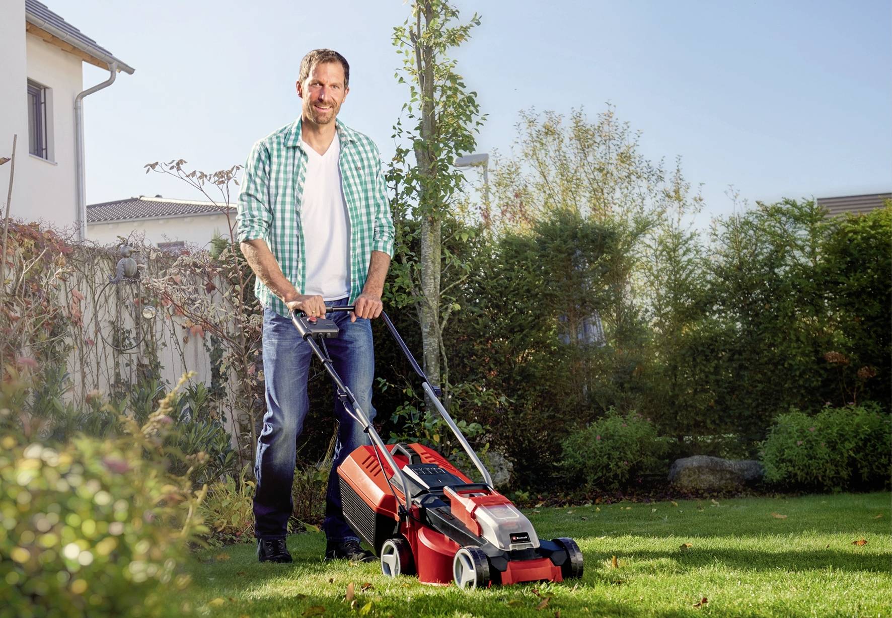 Einhell Power X-Change GE-CM 18/30 Li (1 x 3,0 Ah) Акумуляторна газонокосарка з зарядним пристроєм та акумулятором 18 В. Максималь