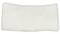 Prosty, biały pas materiałowy na głowę, wykonany z miękkiego materiału, o prostokątnym kształcie i bez wzoru.