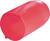 Czerwona plastikowa nasadka, ukształtowana cylindrycznie, prawdopodobnie przeznaczona do celów ochronnych lub osłonowych.