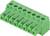 Zielony złącze z ośmioma stykami, przeznaczone do stosowania w obwodach elektrycznych.