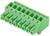 Zielony wtyk plastikowy z ośmioma gniazdami, odpowiedni do połączeń elektrycznych.