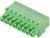 Zielony ośmiobiegunowy elektryczny złącze wtykowe o prostokątnym kształcie, z widocznymi zaciskami do podłączenia przewodów.