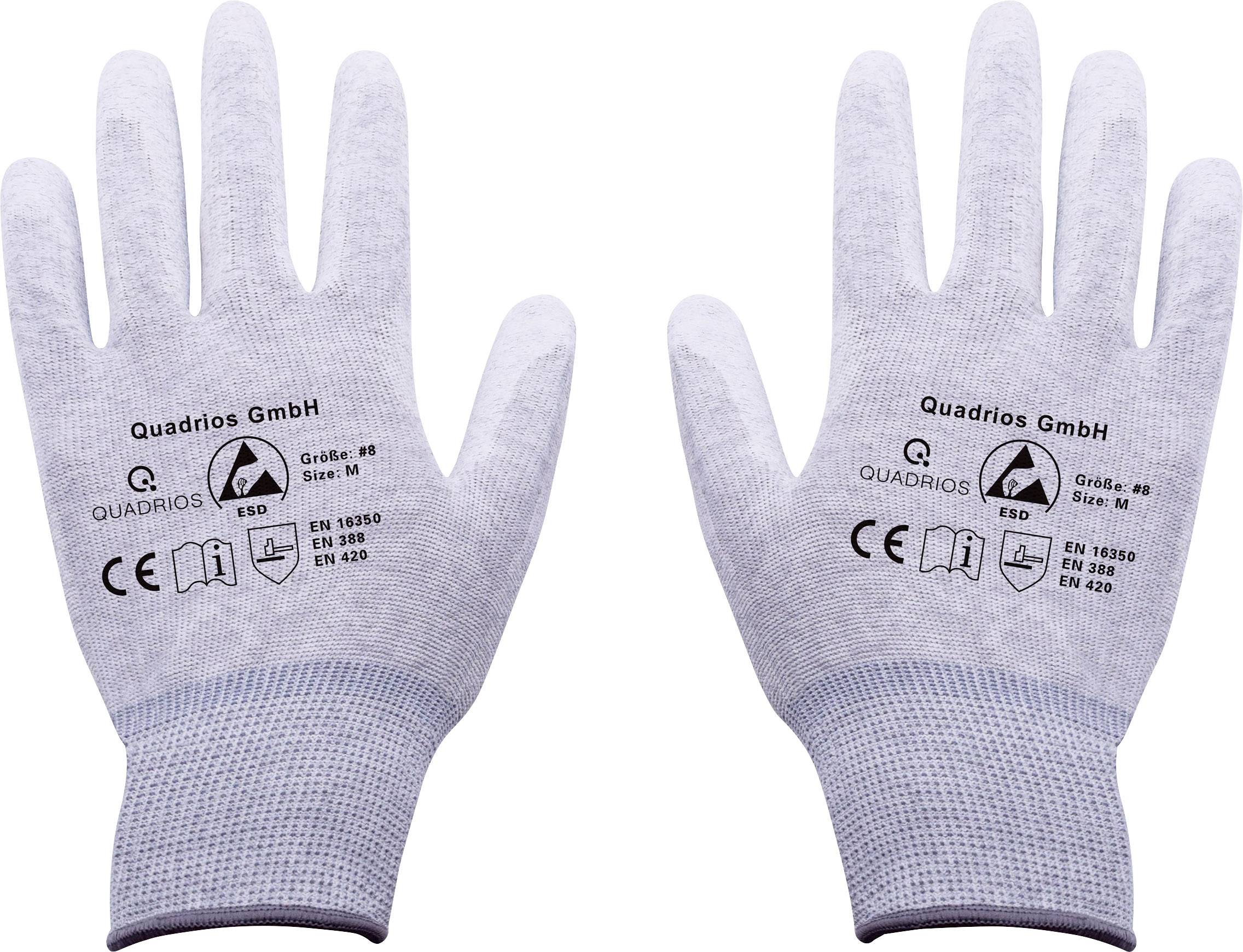 Рукавички Quadrios ESD Розмір одягу: M поліамід, поліуретан