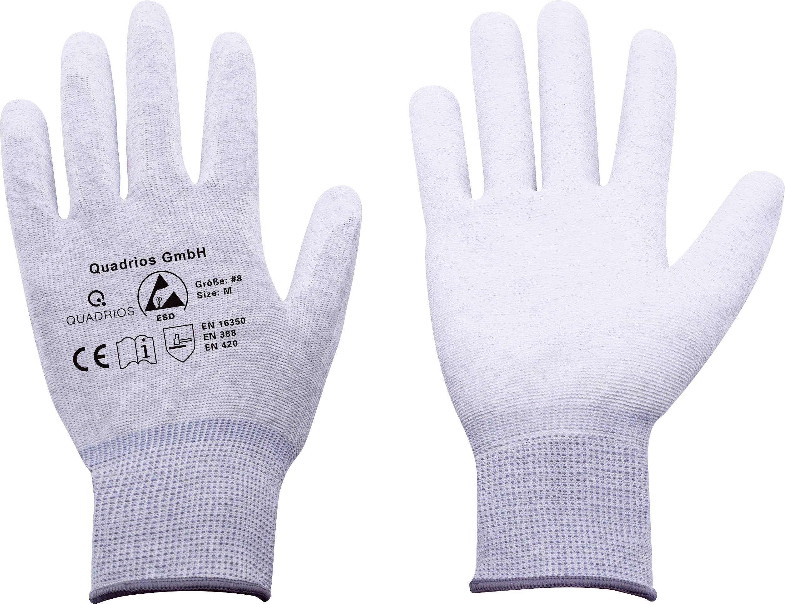 Рукавички Quadrios ESD Розмір одягу: M поліамід, поліуретан
