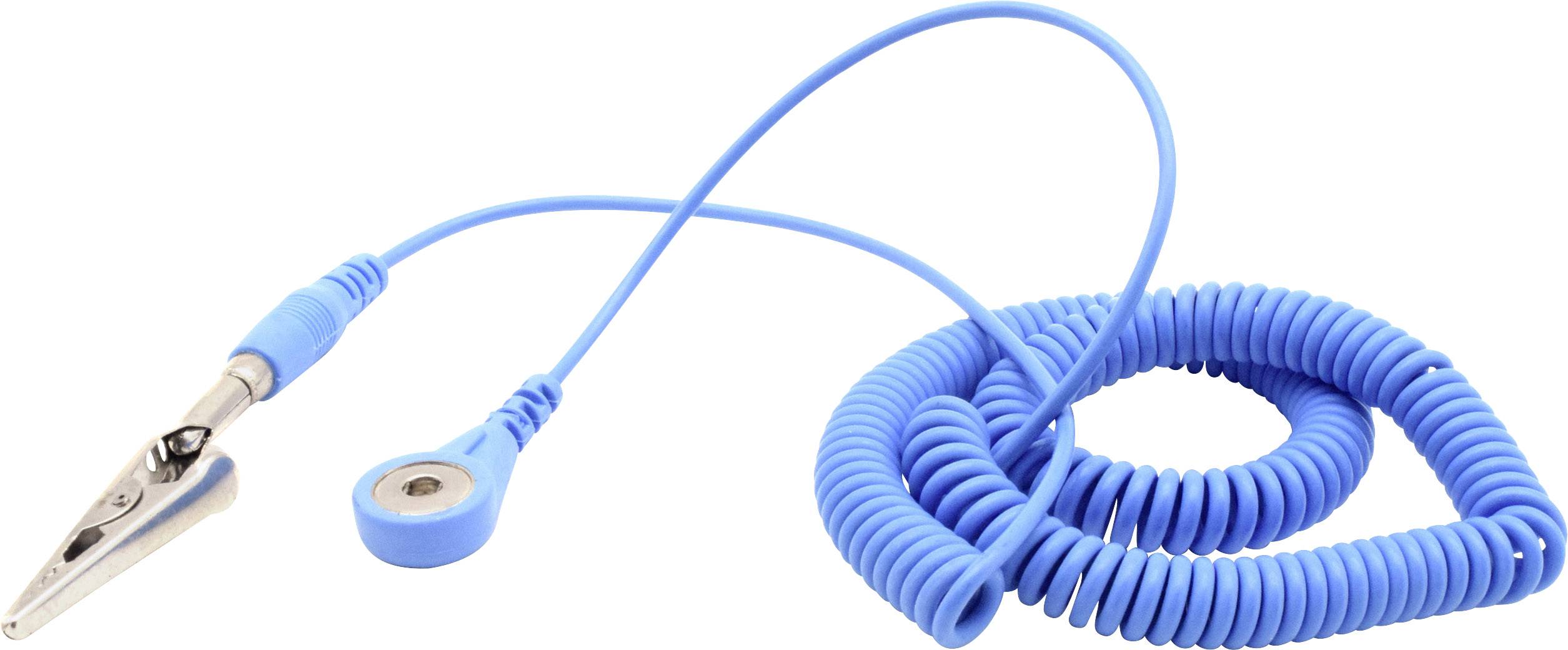 Заземлювальний кабель Quadrios ESD 3,60 м, 4 мм, кнопковий, чоловічий, затискач типу «крокодил»