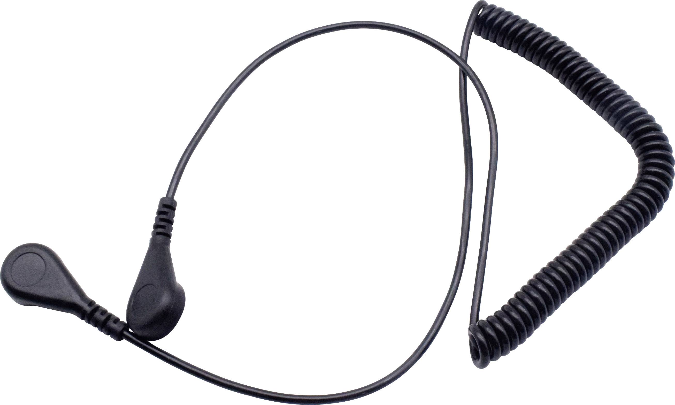 Spiralnie zakrzywiona czarna rurka akustyczna z wkładkami do uszu, często stosowana w systemach bezpieczeństwa lub komunikacyjnych.