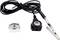 Czarny kabel z metalowym zaciskiem i czujnikiem, odpowiedni do monitorowania temperatury lub połączeń elektrycznych.