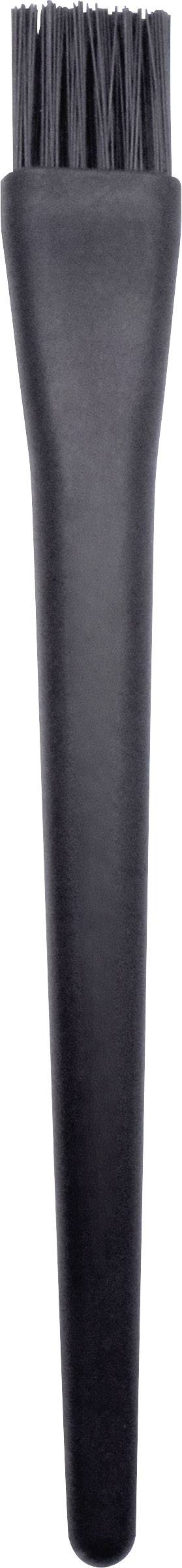 Czarny pędzel z włosiem, często używany do nakładania farb do włosów lub produktów fryzjerskich.