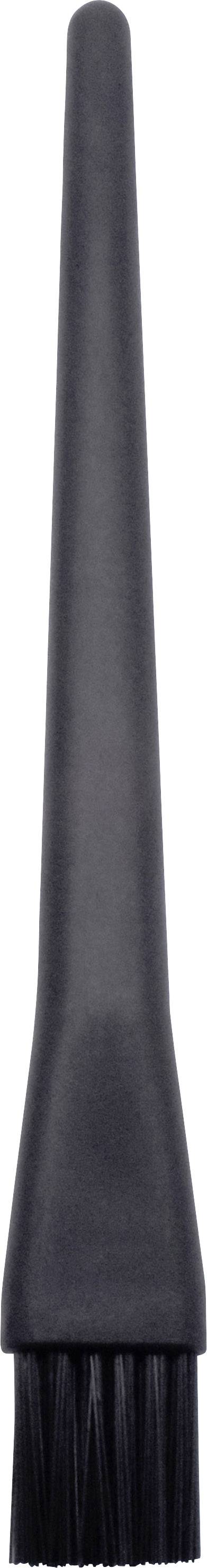 Czarny, stożkowy pędzel o długim włosiu, odpowiedni do prac czyszczących w trudno dostępnych miejscach.