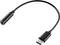 Czarny kabel z wtyczką USB-C na jednym końcu i gniazdem Jack 3,5 mm na drugim końcu, służący do podłączania urządzeń audio.