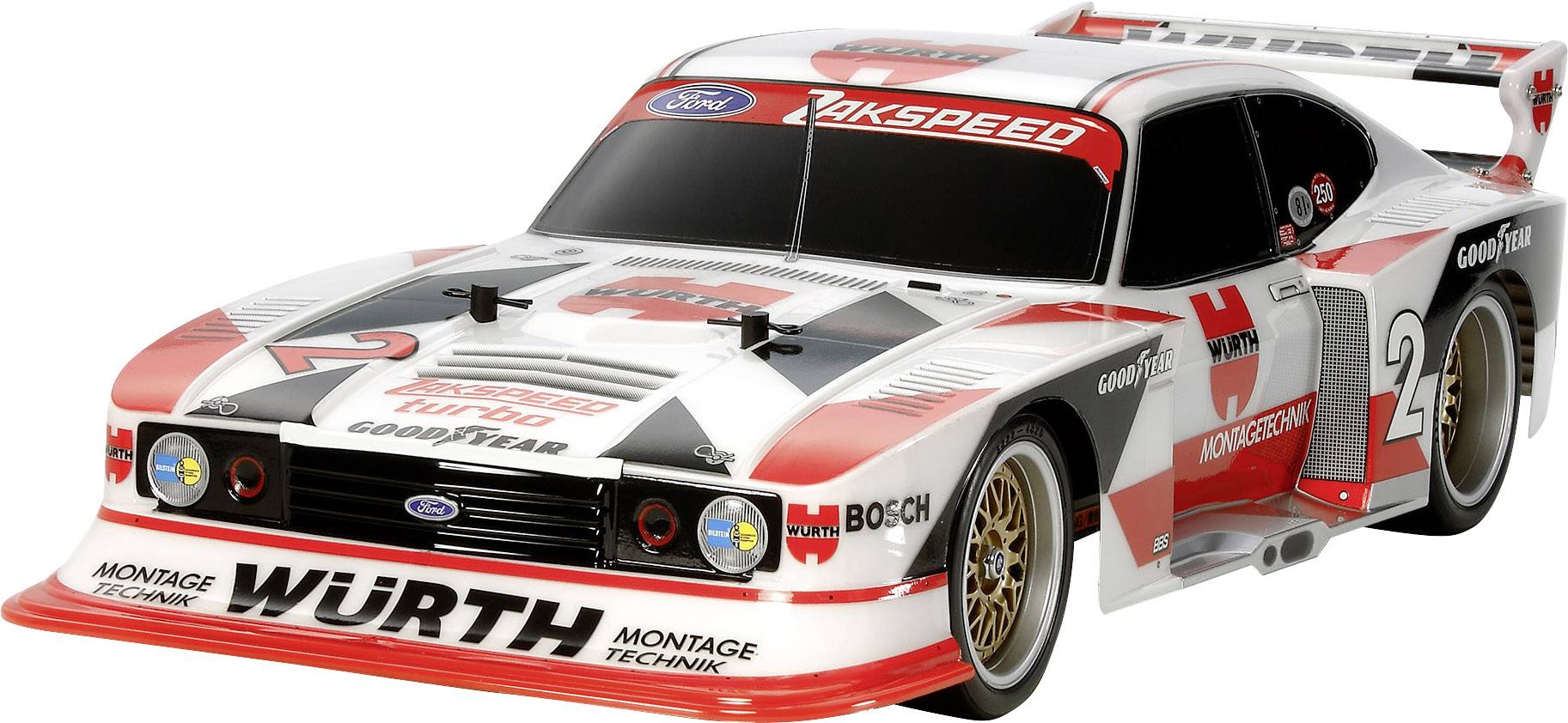 Tamiya Ford Zakspeed T.Capri Szczotkowy 1:10 Model samochodu RC Elektryczny Tor Napęd na wszystkie koła Do samodzielnego złożenia