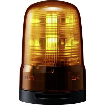 Żółta lampa ostrzegawcza z przezroczystą obudową, migająca w celu sygnalizacji potencjalnego zagrożenia lub ważnej informacji.