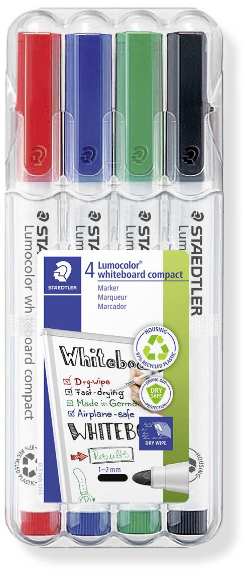 Маркер для білої дошки Staedtler Lumocolor 341 WP4, несортований (вибір кольору неможливий), 1 шт.