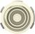 Obiekt z koncentrycznymi kołami w różnych odcieniach bieli i szarości. Przypomina strukturę dyskową o symetrycznym wzorze.