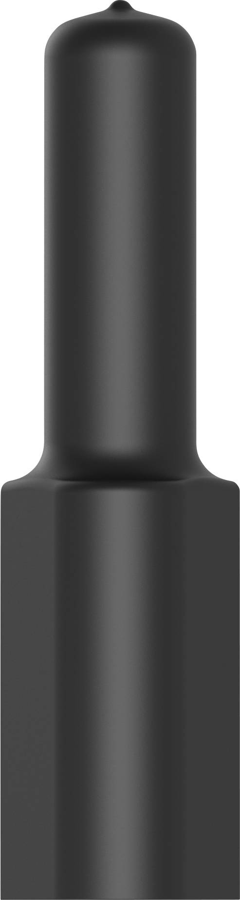 Czarny korek silikonowy o smukłej, cylindrycznej formie. Stosowany do uszczelniania lub zamykania otworów w środowiskach laboratoryjnych lub przemysłowych.