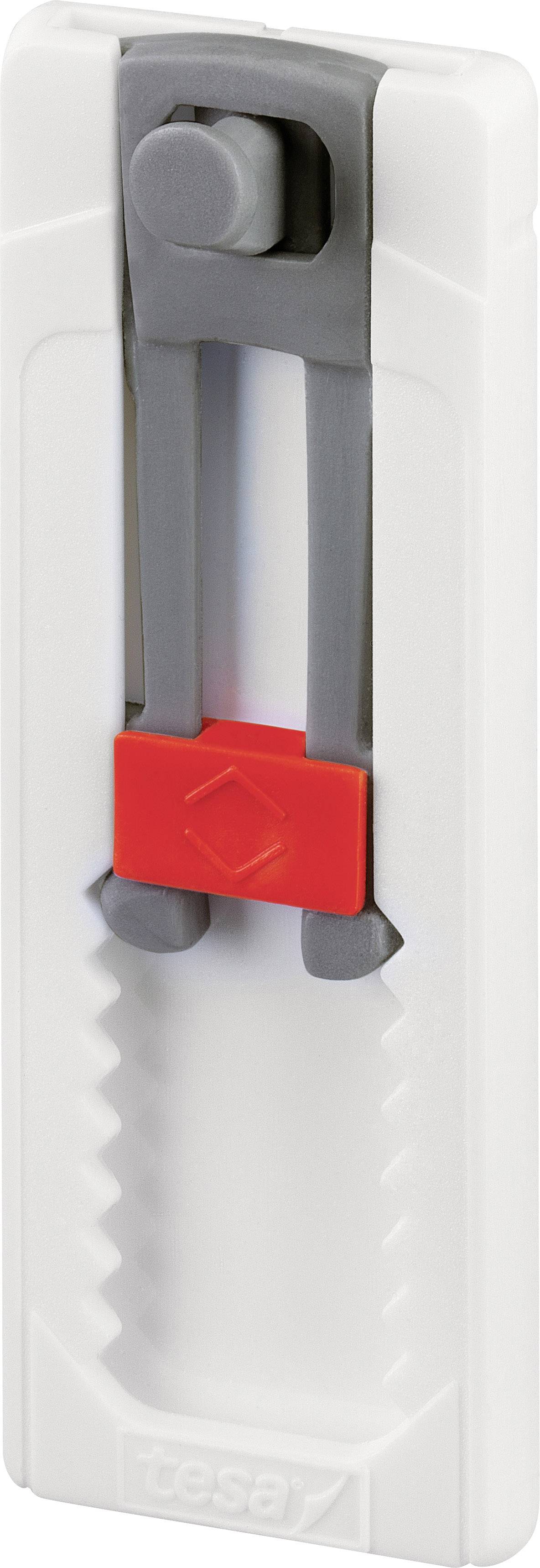 Biały plastikowy uchwyt do dachówek z szarymi i czerwonymi elementami, używany do mocowania dachówek na dachu.