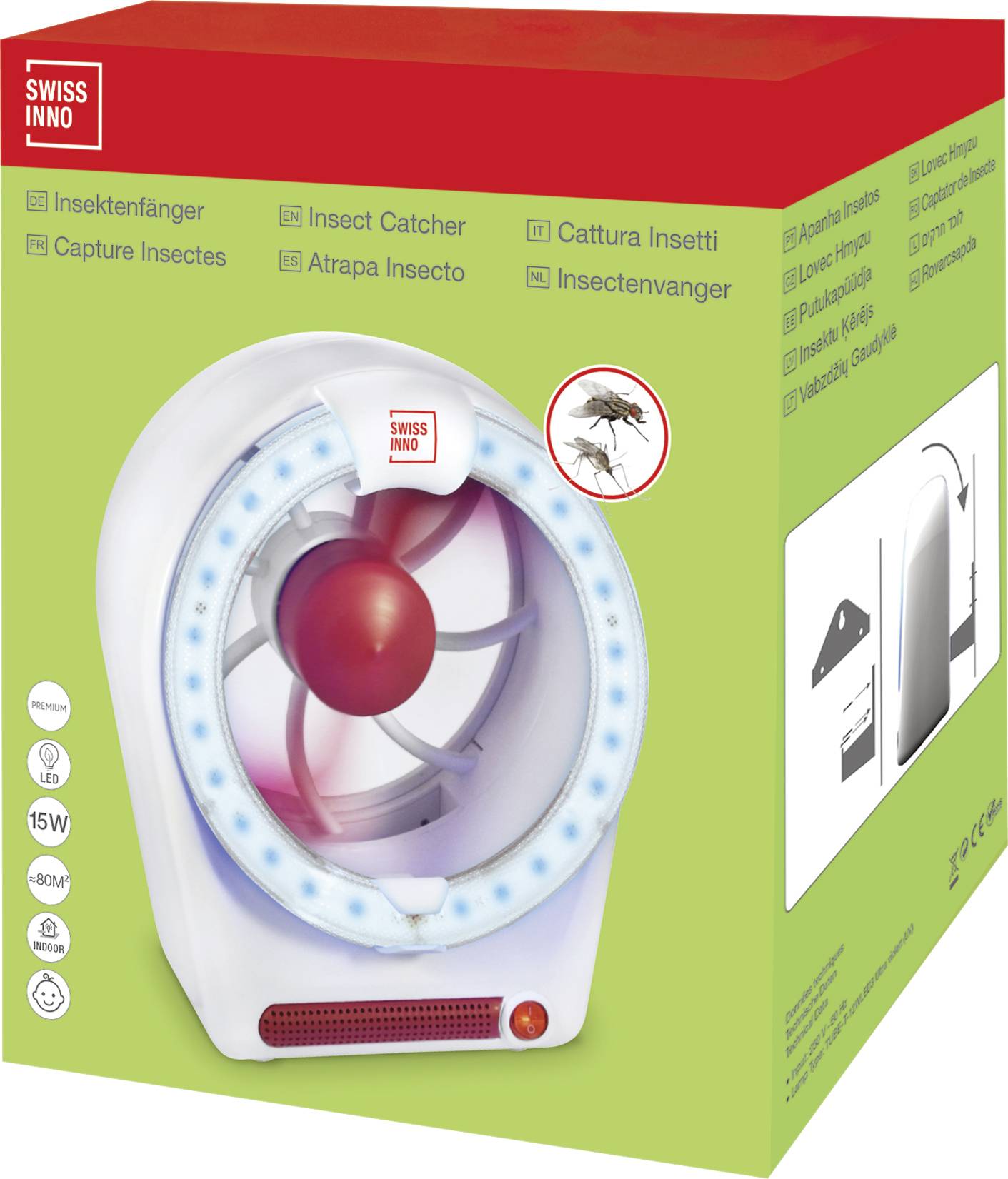 Swissinno LED-Venti 15W 1 265 001 УФ-пастка для комарів УФ-лампа 15 Вт біла 1 шт.