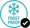 Symbol 'Odporny na mróz' z projektem płatków śniegu, wskazujący na odporność na warunki atmosferyczne.