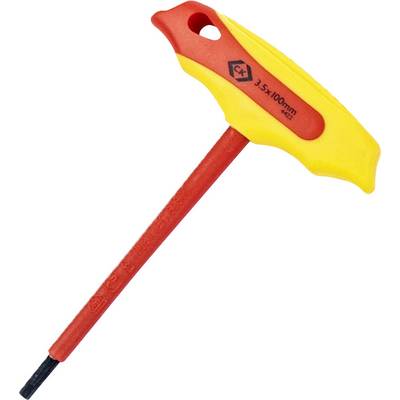 Klucz imbusowy T z żółtą rączką i czerwonym trzpieniem, 3,5x100mm