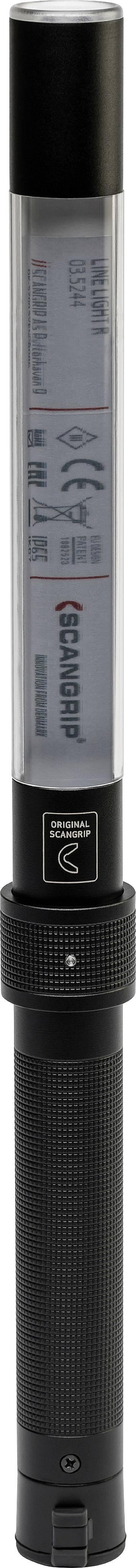 Urządzenie elektryczne z wyświetlaczem cyfrowym, wyświetlające symbole i wartości pomiarowe. Czarny uchwyt i obudowa cylindryczna.