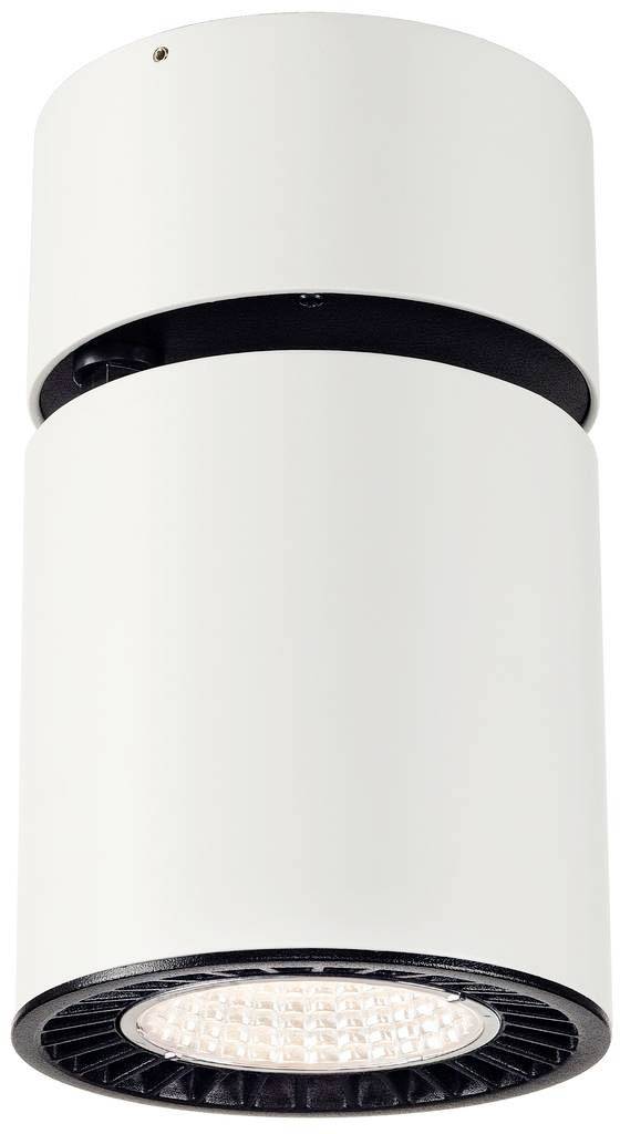 Biały cylindryczny plafon sufitowy z widocznym źródłem światła LED, odpowiedni do oświetlenia wnętrz i nowoczesnego wystroju.