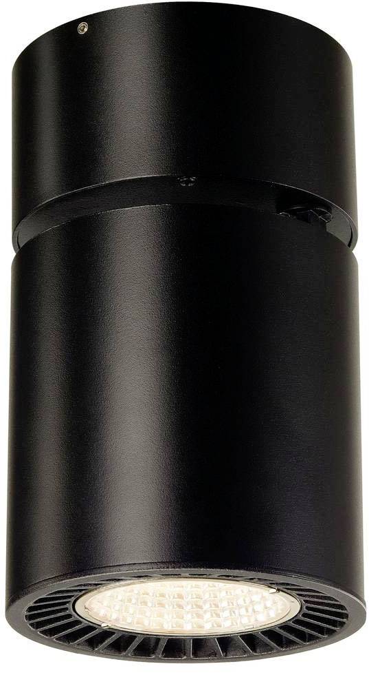 Czarny cylindryczny plafon sufitowy z lampą LED, idealny do nowoczesnego oświetlenia wnętrz.