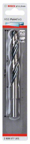 Wiertło metalowe Bosch HSS PointTeQ, średnica 9,5 mm, długość 42 mm, w blistrze. Odpowiednie do szybkiego wiercenia w metalu.