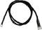 Skręcany, czarny przewód z wtyczkami na obu końcach, prawdopodobnie przeznaczony do połączeń elektronicznych lub dopasowania urządzeń.
