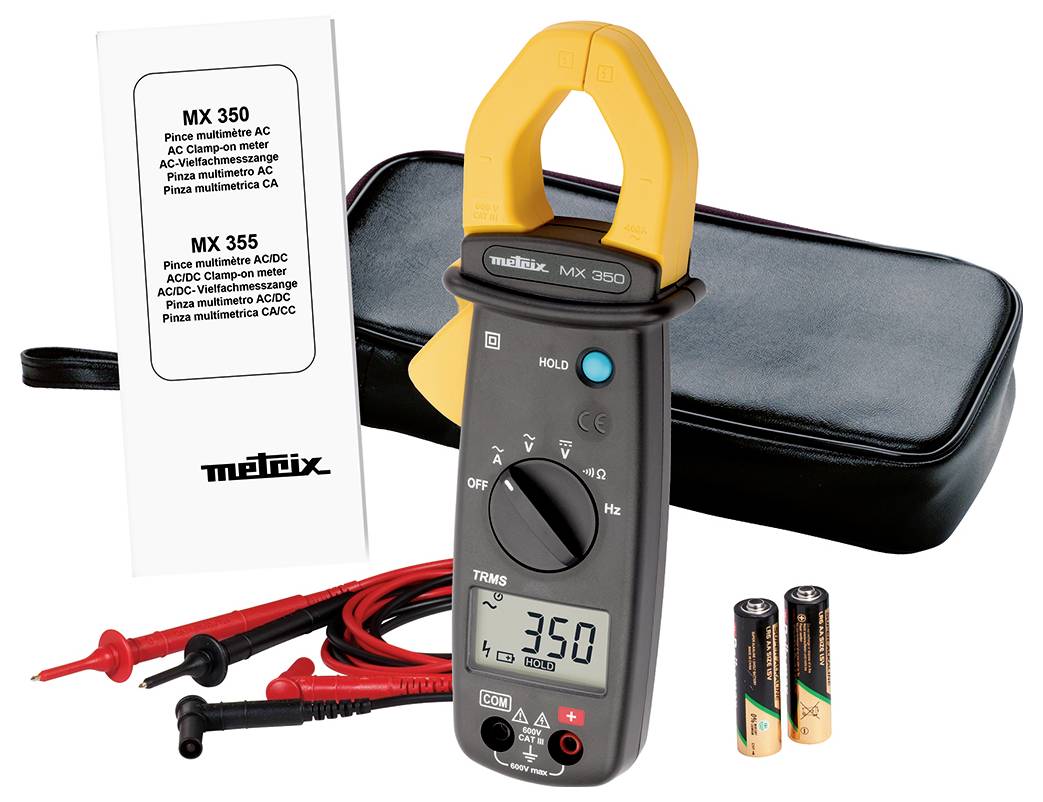 Цифрові кліщі Metrix MX 350 CAT III 600 В Відображені цифри: 6000