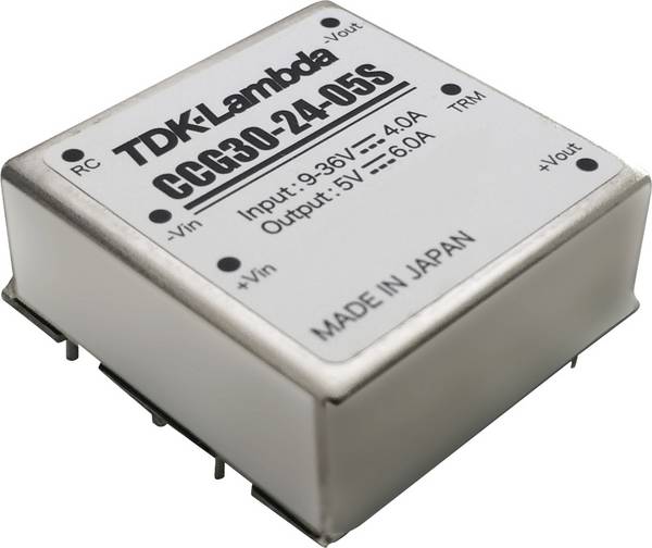 TDK-Lambda CCG30-24-12D Przetwornica DC/DC, do PCB CCG30-24-12D, DIP-6 (1x1 Brick), 30 W, 24 V, 1.25 A, 1 szt.