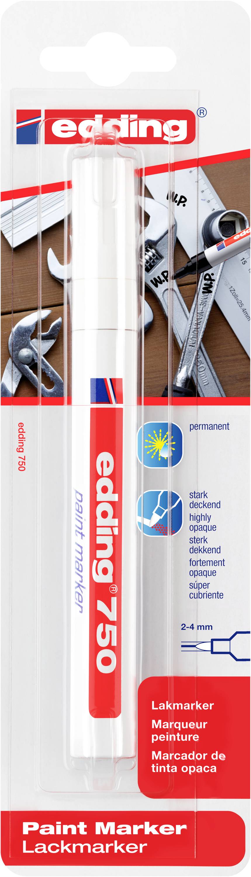 Edding Lackmarker 4-750-1-4049 Marker do lakieru biały 2 mm, 4 mm-0