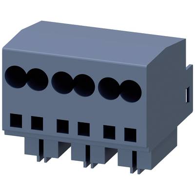 Wtyk elektryczny z czterema złączami kablowymi, wykonany z niebieskiego tworzywa sztucznego, o prostokątnym kształcie, z dwoma uchwytami po bokach.