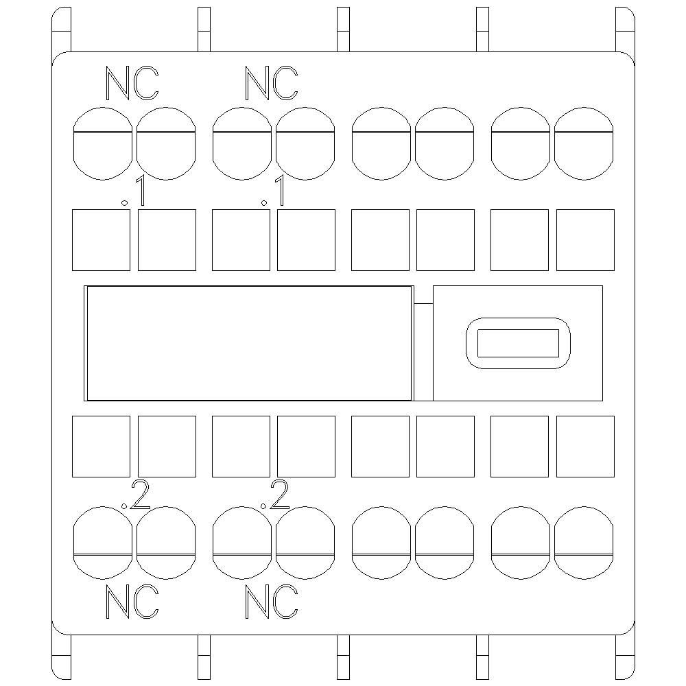 Diagram schematu elektrycznego z wieloma stykami i punktami połączeniowymi, opisany symbolami NC i numerami.
