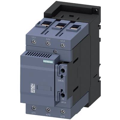 Przekaźnik Siemensa w kolorze antracytowo-niebieskim, przeznaczony do zastosowań przemysłowych do sterowania obciążeniami elektrycznymi.