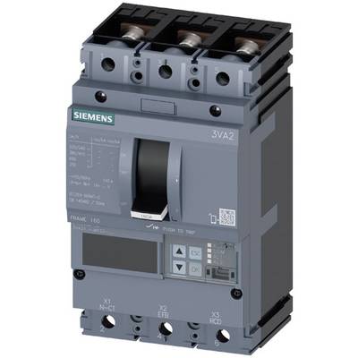 Elektroniczny wyłącznik mocy firmy Siemens, model 3VA2, z niebieską obudową i widocznymi zaciskami górnymi i dolnymi.
