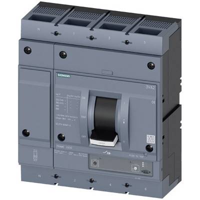 Niebieski wyłącznik wykonawczy Siemensa z dźwignią sterującą pośrodku i oznaczeniem technicznym: '250A, 36kA, 3VA2'.