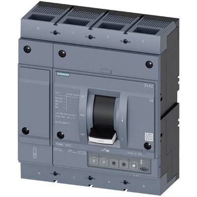 Wyłącznik Siemens 3VA2, trójfazowy, szary. Główny przełącznik w centrum, otoczony zaciskami elektrycznymi i oznaczeniami.