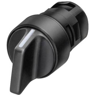 Czarny plastikowy pokrętło z wygrawerowaną linią znacznikową z boku, prawdopodobnie będący częścią urządzenia lub maszyny.