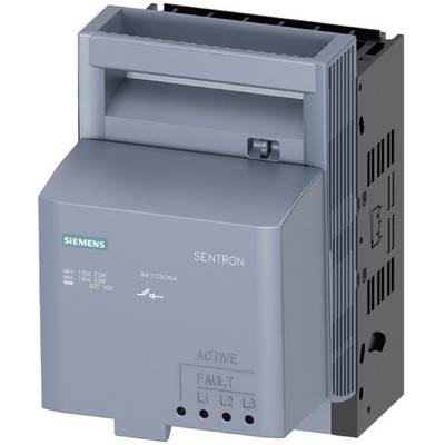 Szare urządzenie elektryczne firmy Siemens z napisem 'SENTRON'. Diody LED wyświetlają wskaźniki statusu: 'ACTIVE', 'FAULT', 'L1', 'L2', 'L3'.
