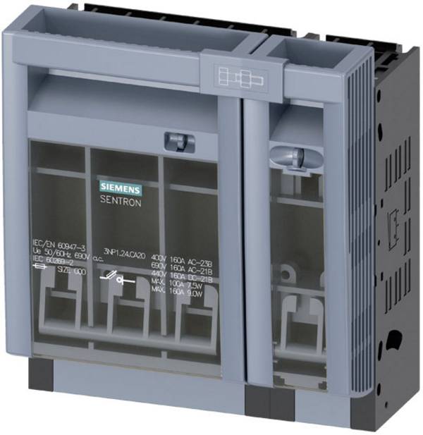 Siemens 3NP11241CA20 Rozłącznik bezpiecznikowy Rozmiar bezpiecznika = 000 160 A 690 V/AC, 440 V/DC 1 szt.